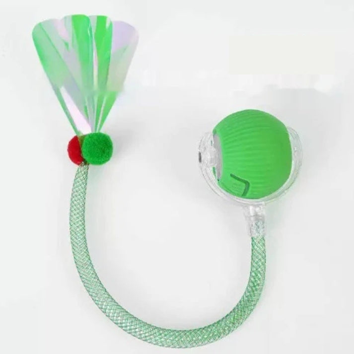 Green Dragonfly Tail Interactive Smart Pet Toy Ball for Cats and Dogs